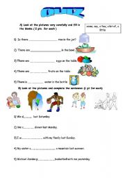 English Worksheet: some any