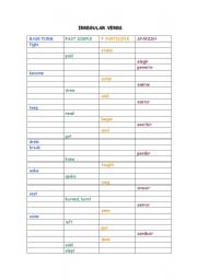 irregular verbs test