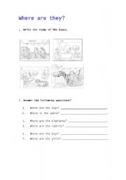 English Worksheet: Where are they?