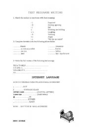 English Worksheet: Text messages language