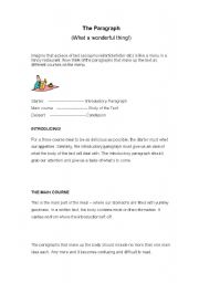 English Worksheet: The Paragraph