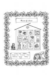English Worksheet: Rooms of a house