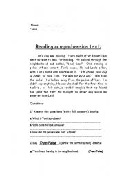 English Worksheet: reading