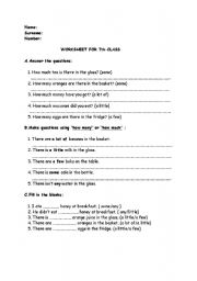 English Worksheet: a few alittle
