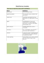 English Worksheet: Global Warming: Vocabulary