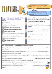 English Worksheet: IT IS TIME WE LEFT.