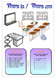 English Worksheet: There is /There are