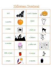 English Worksheet: HALLOWEEN  DOMINOES !!!!!!!!!!!! 1/2