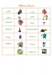 English Worksheet: HALLOWEEN  DOMINOES !!!!!!!!!!!! 1/2