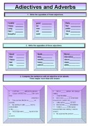 English Worksheet: Adlectives and Adverbs