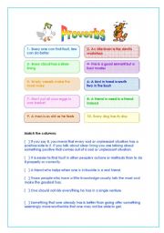 English Worksheet: Proverbs and popular sayings