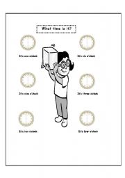 English worksheet: what time is it?