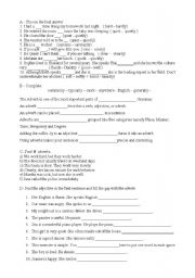 English Worksheet: Adverbs