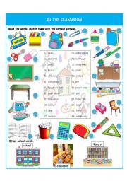 English Worksheet: In the classroom