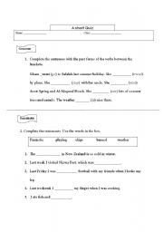 English Worksheet: grammar-past simple