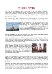 English Worksheet: THE BIG APPLE