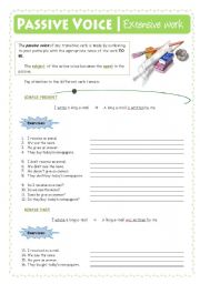 English Worksheet: Passive Voice - Extensive Work