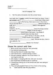 English Worksheet: Use-of-Language Test