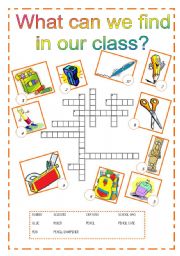 English Worksheet: What can we find in our class?