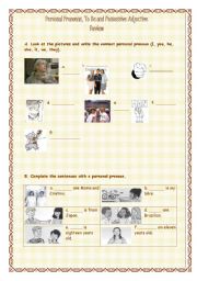 Personal Pronouns, To Be and Possessive Adjective - 1