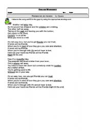 English Worksheet: Friends will be friends