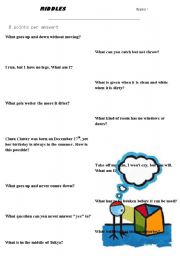 English Worksheet: Riddles