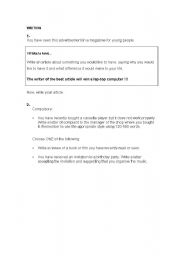 English Worksheet: Writing