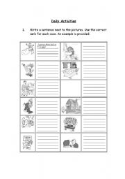 English Worksheet: Daily Activities