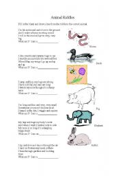 Animal Rhyming Riddles