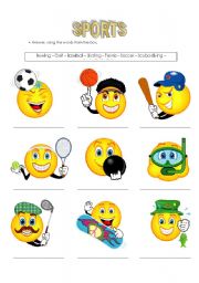 English Worksheet: Sportive Faces