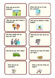 Past Simple Conversation Cards