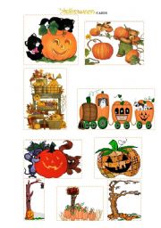 English Worksheet: CARDS FOR HALLOWEEN