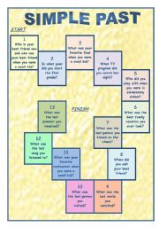 English Worksheet: Simple Past Game