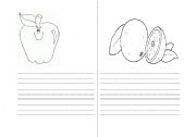 English Worksheet: Fruits: apple, orange, bannana,pear
