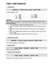 English Worksheet: Past Continuous