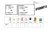 English worksheet: Yours/Mine Student B