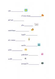 English Worksheet: order the letters