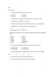 English worksheet: Quiz