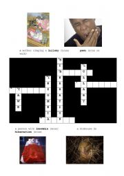 English Worksheet: Sleep Vocabulary Crossword - Information Gap Activity