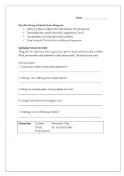 English Worksheet: Speaking TOEFL practice