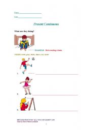 English Worksheet: Present Continuous