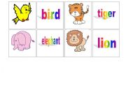 English worksheet: Concentrations cards - animals (2)