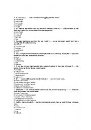 English worksheet: CONDITIONAL AND WISH CLAUSES 4_MCQs