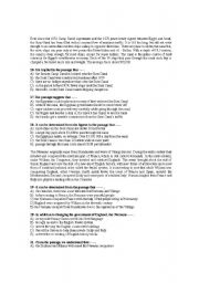 English Worksheet: READING PASSAGES2_MCQs