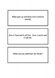 English Worksheet: Riddles