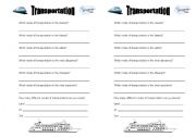 English worksheet: Superlatives - Transportation