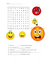 English Worksheet: Feelings wordsearch