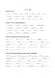 English Worksheet: A/an articles, plural and personal pronouns exercises