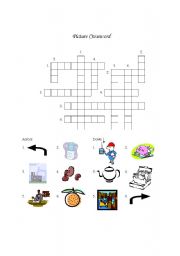 English worksheet: Miscellaneous Picture Crossword