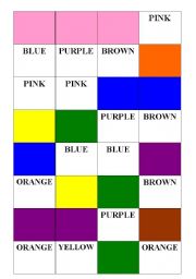 English Worksheet: Colours dominoes (28 pieces)